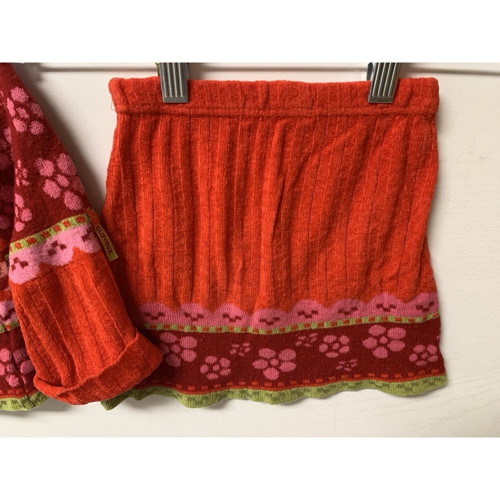 Vtg Irene Clayeux France Knit Pleated Red Tennis Skirt Set Toddler 3 - Picture 3 of 14